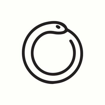 Ouroboros Symbolic Snake Eating Its Tail Continuous Cycle Emblem Icon vector