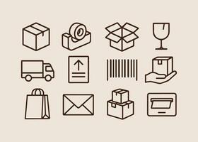 Delivery and Packaging Icons Offering Wide Variety of Shipping Symbols vector