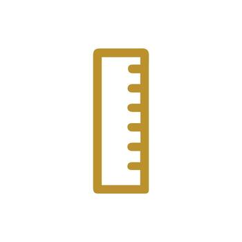 sencillo dorado regla icono para preciso lineal mediciones y diseño proyectos vector