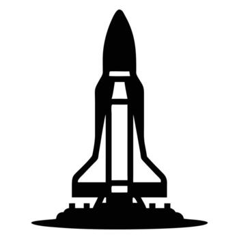 Space shuttle poised for flight symbolizes technological advancement with a transparent backdrop vector