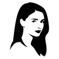 Stylized portrait captures beauty as an illustration in monochromatic palette showing elegance vector
