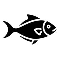 Black fish swims gracefully, illustrating aquatic life on a white background vector