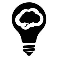 Conceptual thinking is represented by the human brain inside the abstract lightbulb shape vector