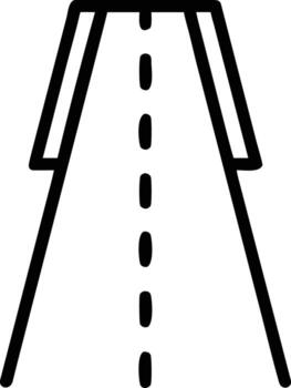 Simple outlined road icon with dashed line for web and design vector