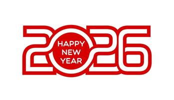 2026 Happy New Year icon, greeting text, numbers vector
