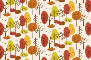 Colorful autumn forest illustration pattern vector