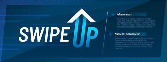 Swipe up banner, arrow on abstract background vector