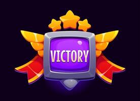 Victory award game icon, Ui badge object vector