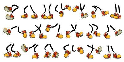 Cartoon mascot legs and foots, retro set vector