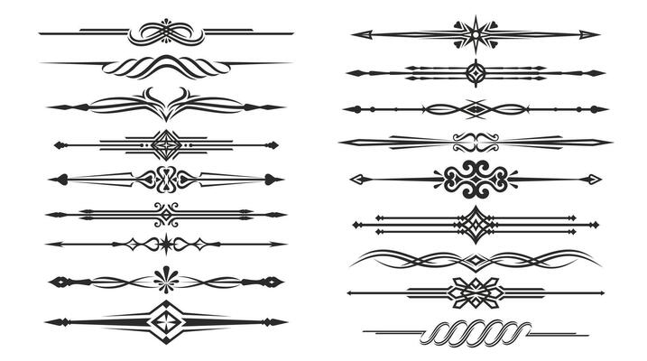 Vintage divider decor borders set