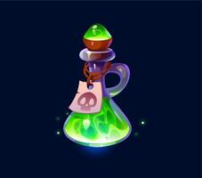 Witch magic potion bottle, Halloween potion elixir vector