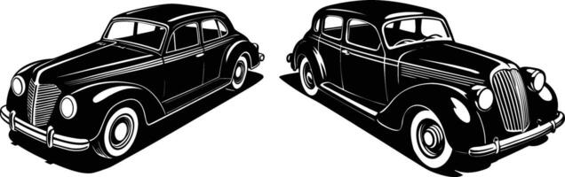 Classic Black Cars silhouette Illustration vector