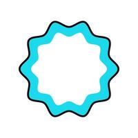 A blue and white circle with a black outline on white vector