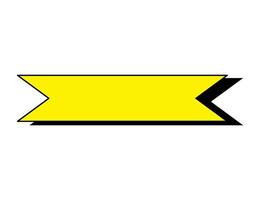 A yellow ribbon with a black arrow on a white background vector