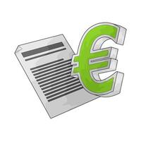 Investment document with euro sign vector