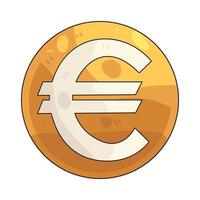 golden euro coin vector