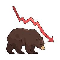 Bear Market with decrease arrow vector