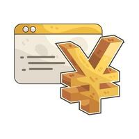 Web with Yen Sign vector