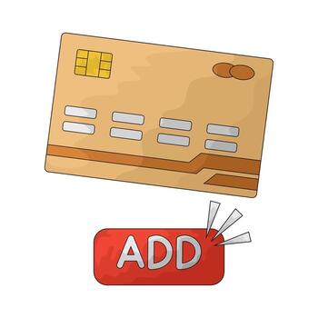 Credit Card with Add to Cart Button vector