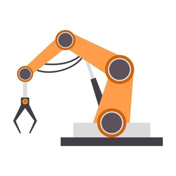 Two sleek robotic arms working in unison against a clean, modern background. Precision and technology fused in perfect harmony. vector