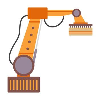 dos robótico brazos trabajando en sincronizar con precisión. industrial automatización en un limpio, minimalista plano diseño. vector