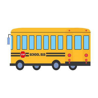 Row of vibrant yellow school buses lined up under a clear sky. Bright, cheerful vehicles parked side by side in an orderly fashion.