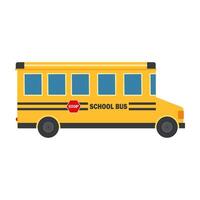 Bright yellow school buses lined up in a row against a soft background. Vibrant flat illustration capturing classic childhood journeys. vector