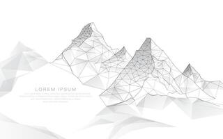 Geometric mountain illustration in minimalist style vector