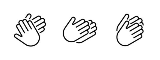 Clapping hands icon set. Applause symbol. Clap, victory gesture, applause. illustration. vector