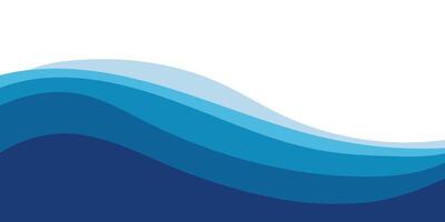 Blue sea wave background. Curved ocean abstract waves lines wallpaper. vector