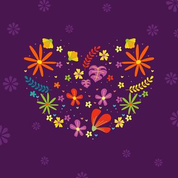 decorativo elemento con flor Hispano crear unidad amor para póster diseño vector