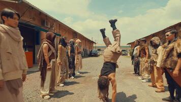 Dynamic Backflip Performance in Urban Setting video