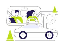 Learn basic maneuvering abstract concept illustration. vector