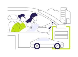 Road test abstract concept illustration. vector