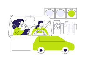 City driving lesson abstract concept illustration. vector