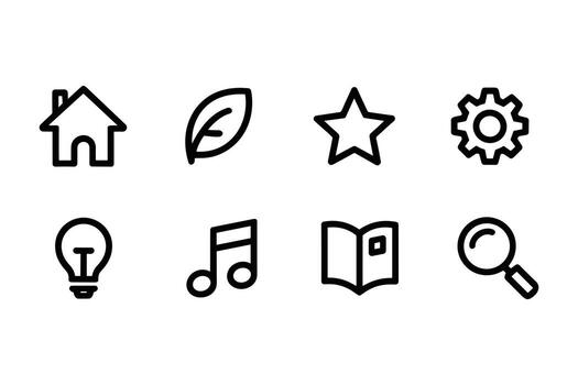 Universal User Interface Outline Icons vector