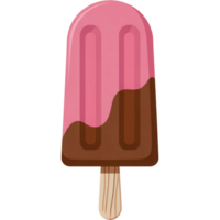 Pink and Chocolate Ice Cream on Stick png