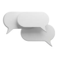 Two overlapping white speech bubbles isolated on a transparent background png