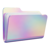 Holographic folder icon isolated on transparent background png