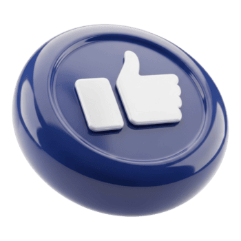 un' blu Facebook piace pulsante isolato su trasparente sfondo png