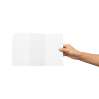 A person holding a blank white sheet of paper png
