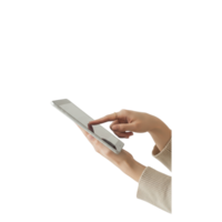 A persons hand with a ring on their finger uses a finger to interact with the png
