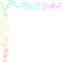 Bubbles Corner Rainbow Frame Border png