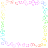 Bubbles Square Rainbow Frame Border png