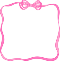 Coquette Pink Ribbon Square Frame png