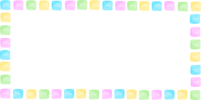 Colorful Rainbow Rectangle Border Frame png