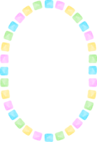 Colorful Rainbow Ellipse Frame Border png