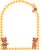 Bear, Honey Bee Arched Frame Border png