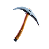 Stylized Pickaxe with Wooden Handle on Transparent Background stylized pickaxe png