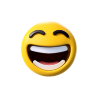 Laughing Emoji with Open Mouth and Smile on Transparent Background png